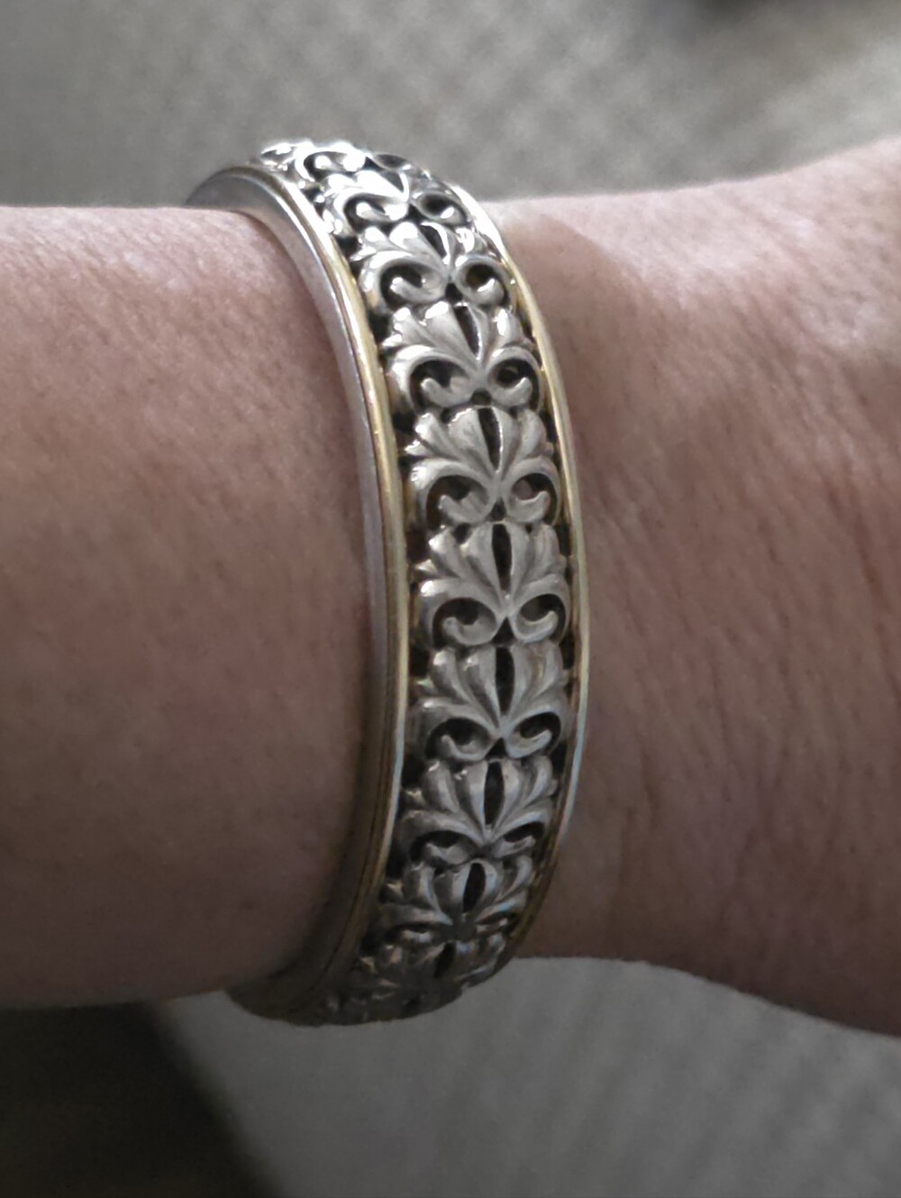 18K CHARLES KRYPELL  STERLING 925 DESIGNER CUFF BRACELET 6.5 IN